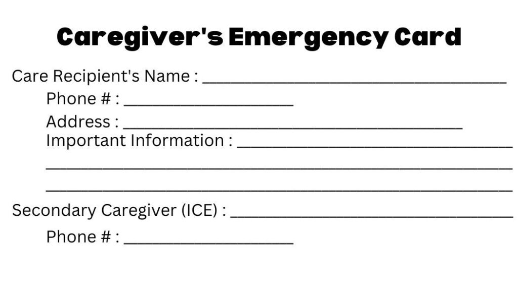 Caregiver Emergency Card 2